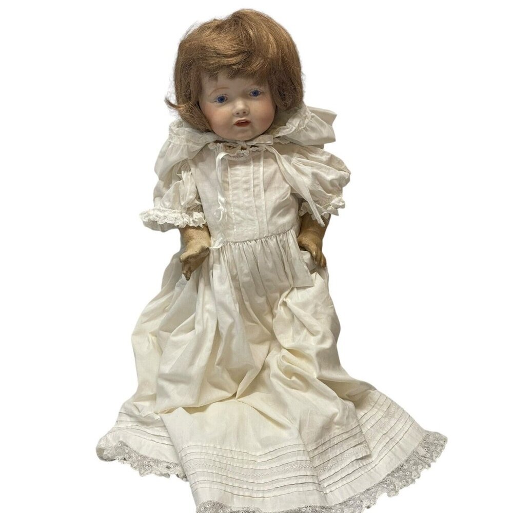JDK Kestner Reproduction Hilda Doll Head W/ 1970’s Seeley Body Blue Eyes VTG - Picture 3 of 16